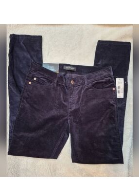 Joe Fresh Slim Low Rise Blue Corduroy Pants Size 6, New With Tags